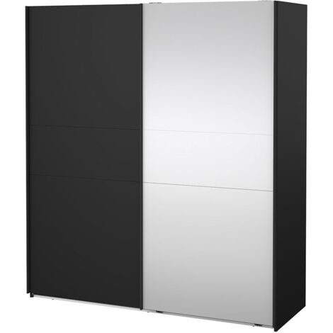 Como Schiebetürenschrank 2 Türen 180x200cm matt schwarz.