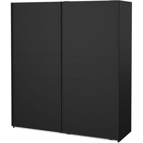 Como Schiebetürenschrank 2 Türen 180x200cm matt schwarz.