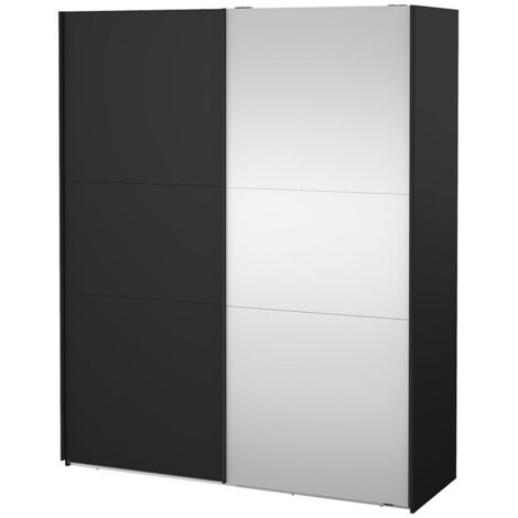 Como Schiebetürenschrank 2 Türen 180x220cm matt schwarz.