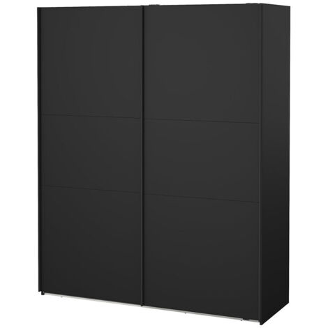 Como Schiebetürenschrank 2 Türen 180x220cm matt schwarz.