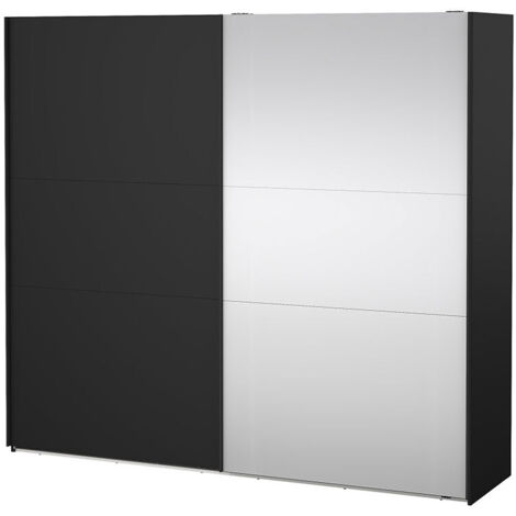 Como Schiebetürenschrank 2 Türen 245x220cm matt schwarz.