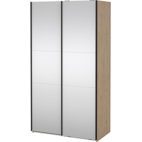 Como Schiebetürenschrank 2 Türen mit Spiegel 120x220cm Eiche Dekor.