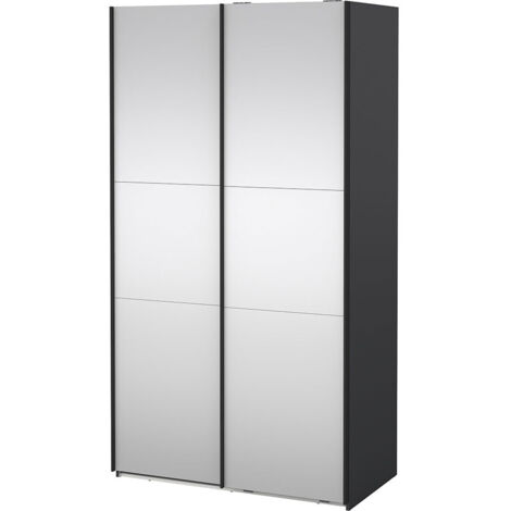 Como Schiebetürenschrank 2 Türen mit Spiegel 120x220cm matt grau.