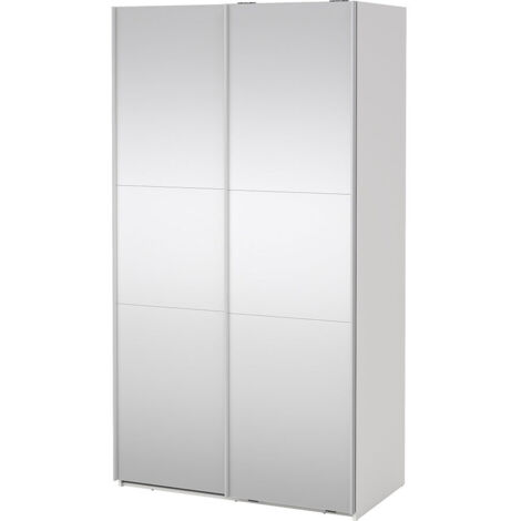 Como Schiebetürenschrank 2 Türen mit Spiegel 120x220cm weiß.