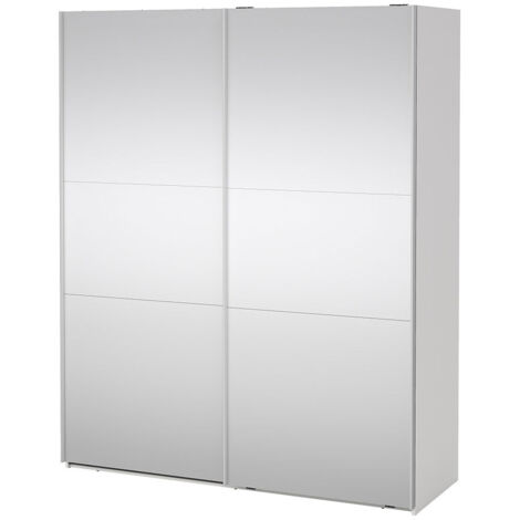 Como Schiebetürenschrank 2 Türen mit Spiegel 180x220cm weiß.