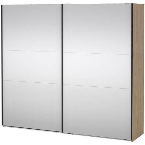 Como Schiebetürenschrank 2 Türen mit Spiegel 245x220cm Eiche Dekor.