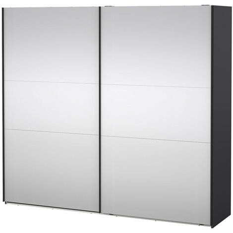 Como Schiebetürenschrank 2 Türen mit Spiegel 245x220cm matt grau.