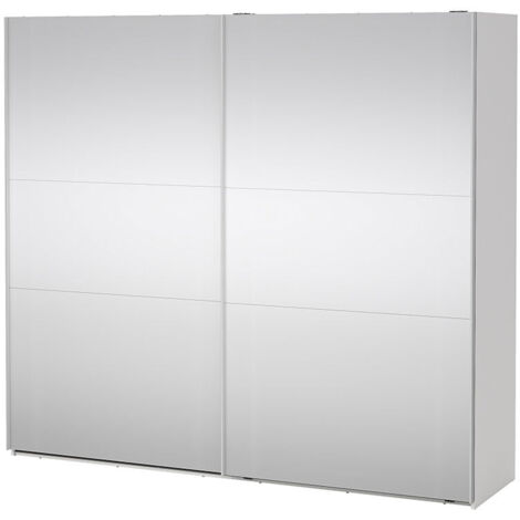 Como Schiebetürenschrank 2 Türen mit Spiegel 245x220cm weiß.