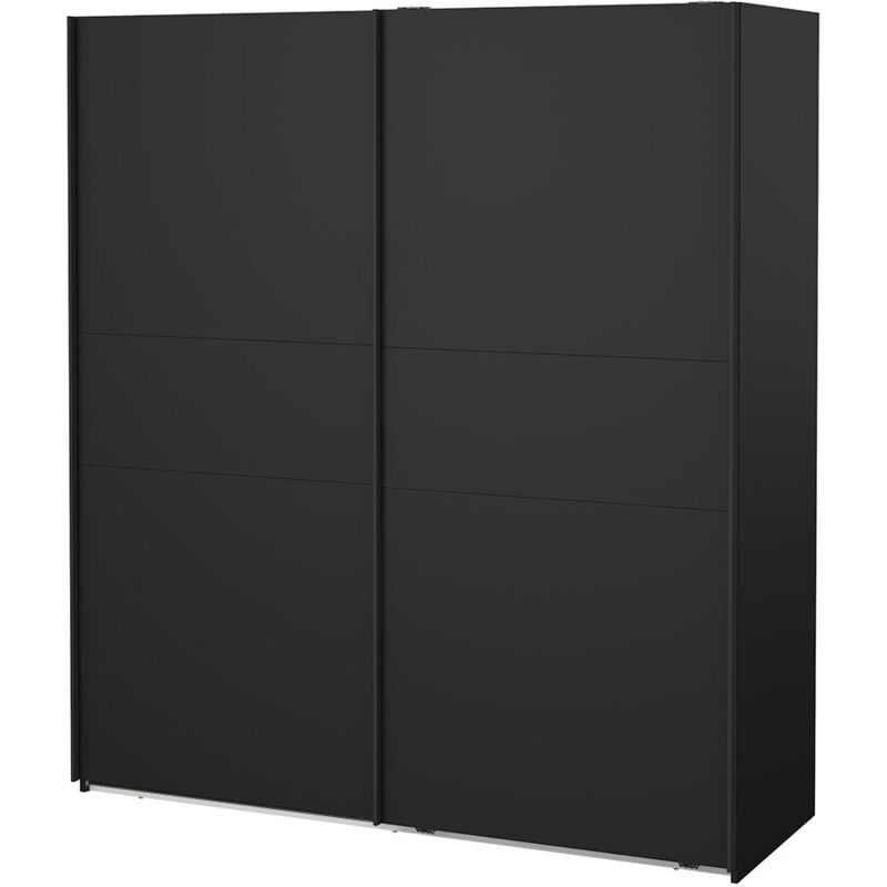 Ebuy24 Como Schiebetürenschrank 2 Türen 180x200cm Matt Schwarz.