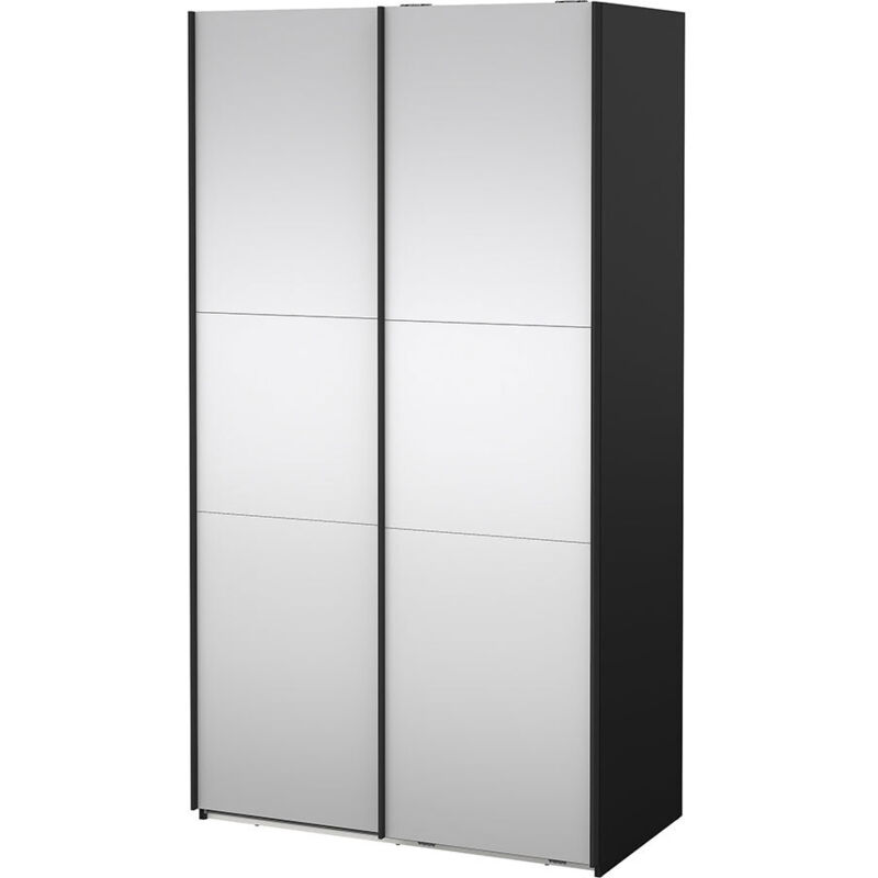 Ebuy24 Como Schiebetürenschrank 2 Türen Mit Spiegel 120x220cm Matt Schwarz.