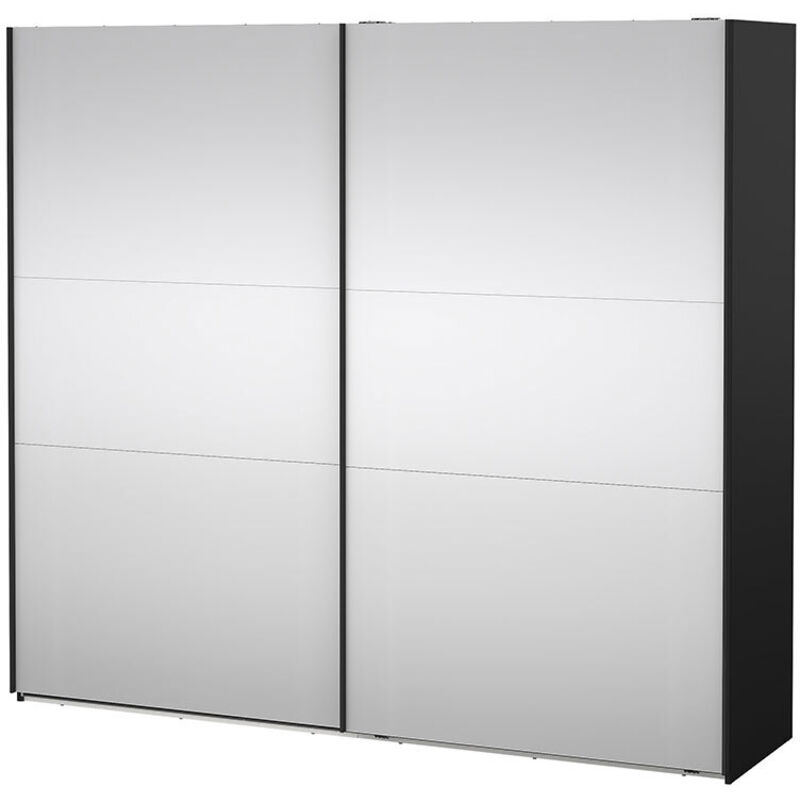 Ebuy24 Como Schiebetürenschrank 2 Türen Mit Spiegel 245x220cm Matt Schwarz.
