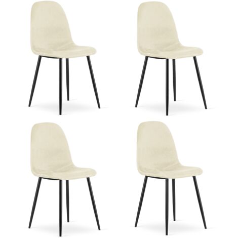 COMO-Stuhl – beigefarbener Samt x 4