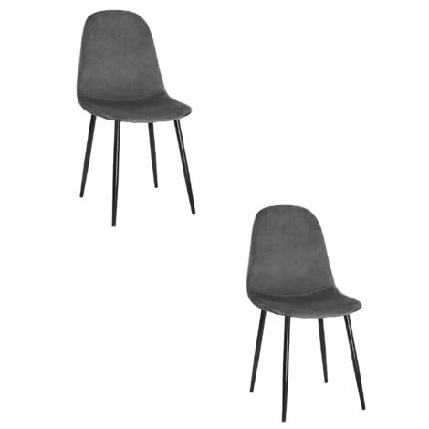 COMO Stuhl – dunkelgrauer Samt x 2