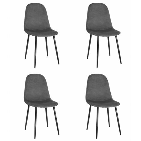 COMO Stuhl – dunkelgrauer Samt x 4