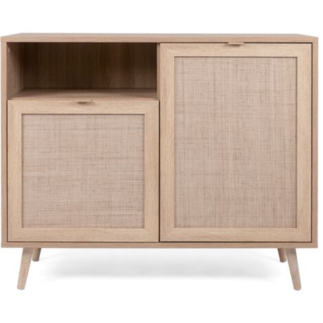 Cómoda 101x40x87 cm roble claro con dos puertas y un compartimento - Agrigento