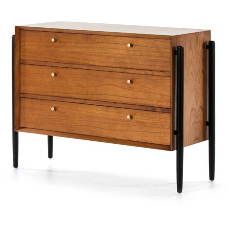 Comoda 125X45X90 Madera Mindi Marron/Negro