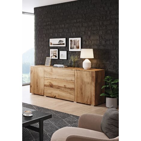 BRATEX Cómoda 150 cm Paris, cajonera, cómoda de salón, Mueble Auxiliar de salón, Muebles de salón Modernos (Wotan)