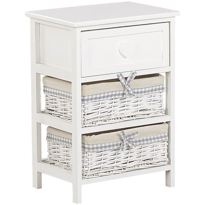 

Cómoda 2 cestas blanco/beige ZURI