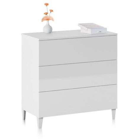 Cómoda 3 cajones Plex Blanco (ancho) x 76cm (alto)