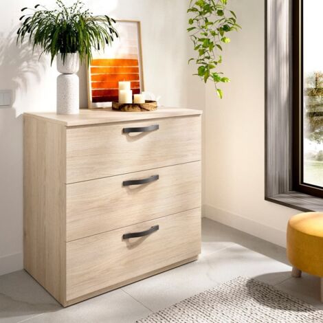 Cómoda de 3 cajones Natural 72x70x45 cm - VASA