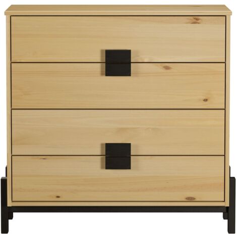 Comoda 4 Cajones De Madera De Pino