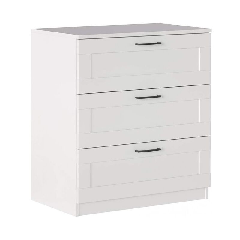 

Cómoda 87 cm Blanco mate con 3 cajones serie Helsinki | Blanco