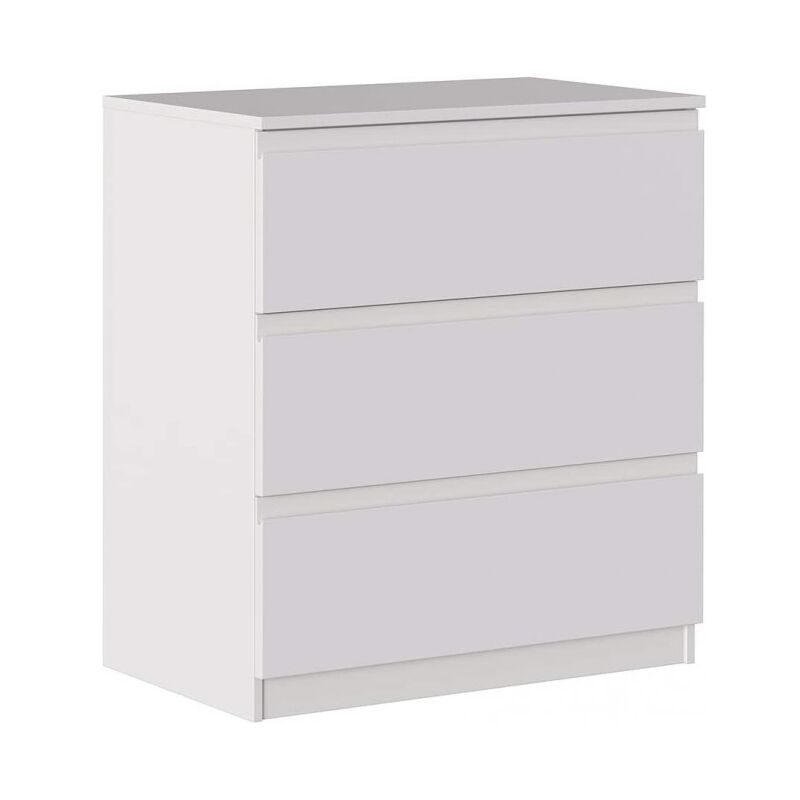 

Cómoda 87 cm Blanco mate con 3 cajones serie Oslo | Blanco
