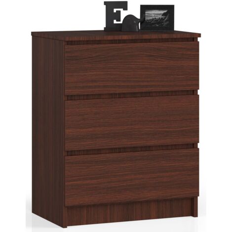 Cómoda AKORD K60 Wenge 60 cm 3 cajones frente en color Wenge 60x40x77 cm