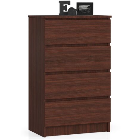 Cómoda AKORD K60 Wenge 60 cm 4 cajones frente en color Wenge 60x40x99 cm