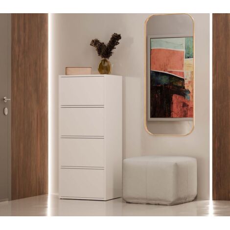 Cómoda ALMA Mueble BLANCO 4 Puertas 4 Estantes
