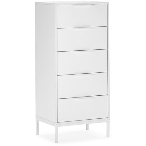 Cómoda alta Auri 5 cajones color Blanco