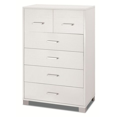 Cómoda alta seis cajones Bianco Cenere 70x41x h112 cm