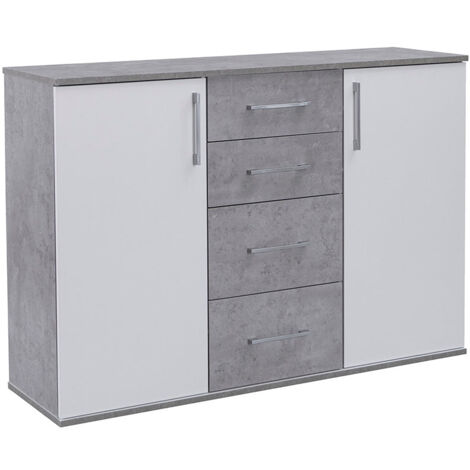 Comoda Aparador Joana 2 Puertas y 4 Cajones