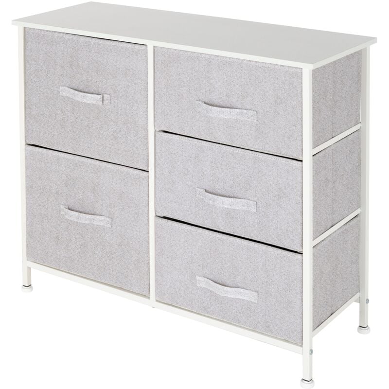

Cómoda armario textil 5 cajones blanco para dormitorio 80x30x70 cm ® - Ml-design