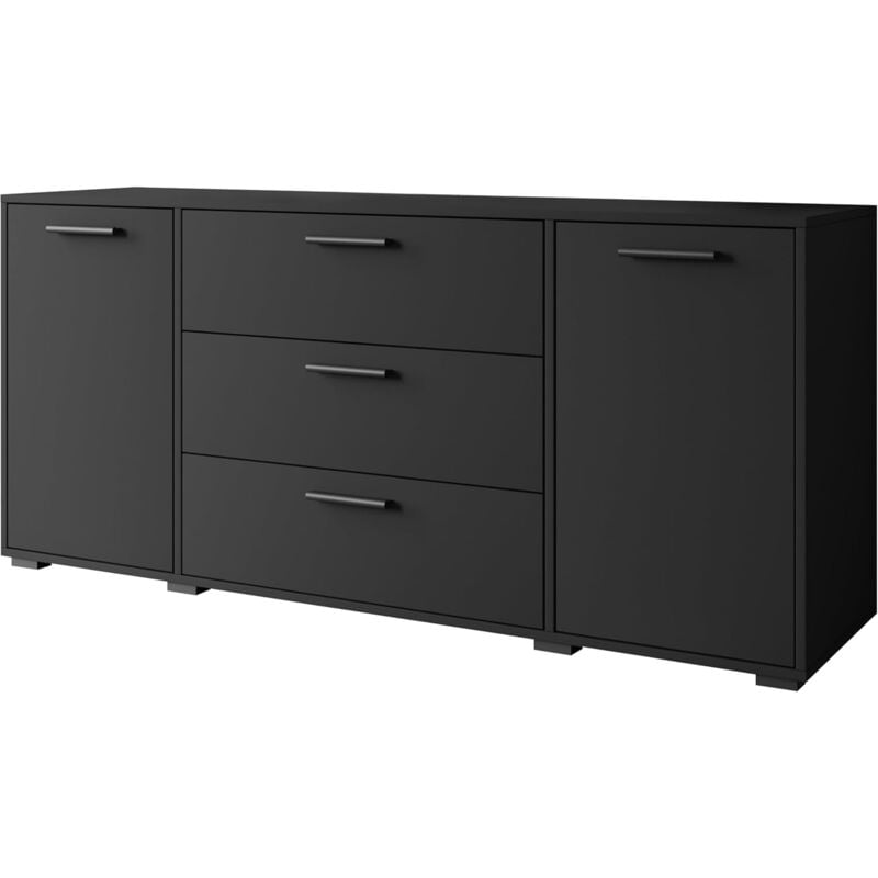 Muebles Slavic - Commode 150 cm bogota, commode, buffet de salon, bahut, couleur noir mat
