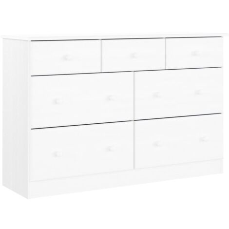 Cómoda cajonera ALTA madera maciza pino blanco 112x35x73 cm vidaXL