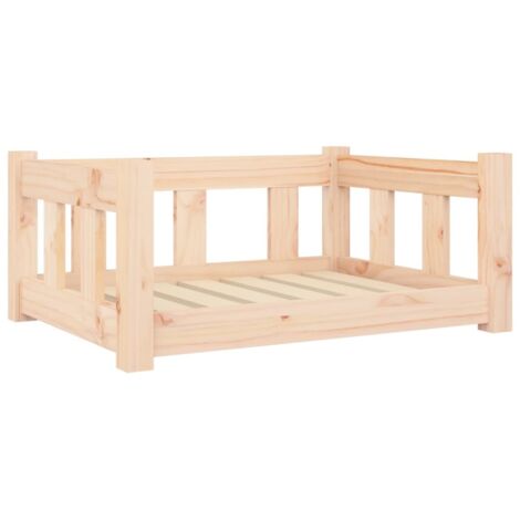 Cómoda cama para perros sofá cesta 655 x 505 x 28 cm madera maciza de pino marrón 020042760