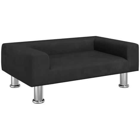 Cómoda cama para perros sofá cesta 70 x 45 x 265 cm terciopelo negro 020042802
