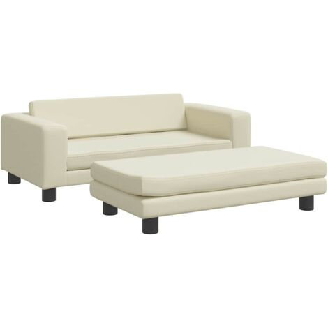 Cómoda cama para perros sofá-cesta con extensión 100 x 50 x 30 cm piel sintética Crema 020043064