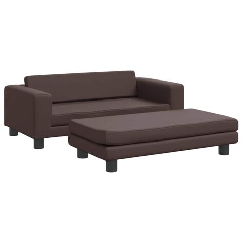 Cómoda cama para perros sofá cesta con extensión 100 x 50 x 30 cm piel sintética marrón 020043066