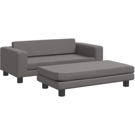 Cómoda cama para perros sofá-cesta con extensión 100 x 50 x 30 cm polipiel gris 020043065
