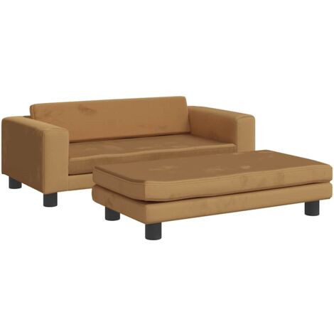 Cómoda cama para perros sofá cesta con extensión 100 x 50 x 30 cm terciopelo marrón 020043070