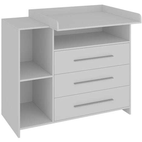 Cómoda cambiador Paula, Blanco, 110 x 93.5 cm con cambiador, Vicco