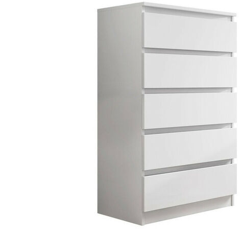 Cómoda Comfivo 231, Blanco, Con cajones, Número de cajones: 5, 112x70x40cm