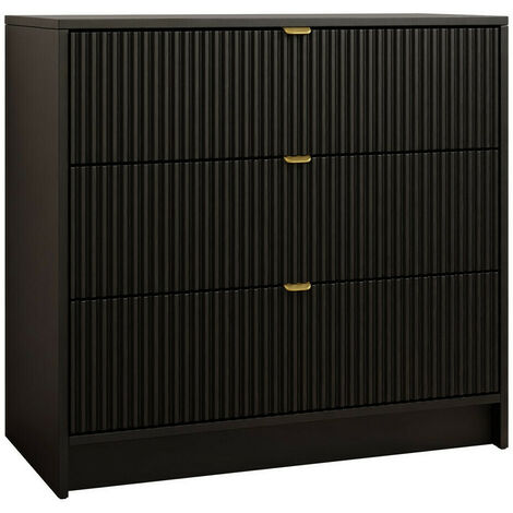 Cómoda Comfivo Larmire 102, Negro, Con cajones, Número de cajones: 0, 75x80x40cm