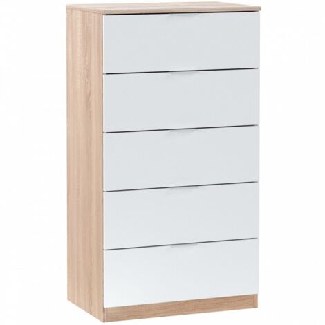 Cómoda cómoda roble blanco cm 60 x 40 x 110 h