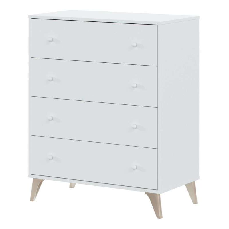 

Comoda con 4 Cajones para Dormitorio Liss en Color Blanco Artik, 77,5 cm (Ancho) x 95 cm (Alto) x 40 cm (Fondo)