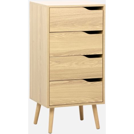 Cómoda con efecto madera, 4 cajones