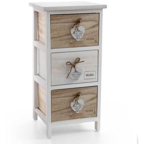 Cómoda de 3 cajones baño cocina cm 26 x 32 x 62 h