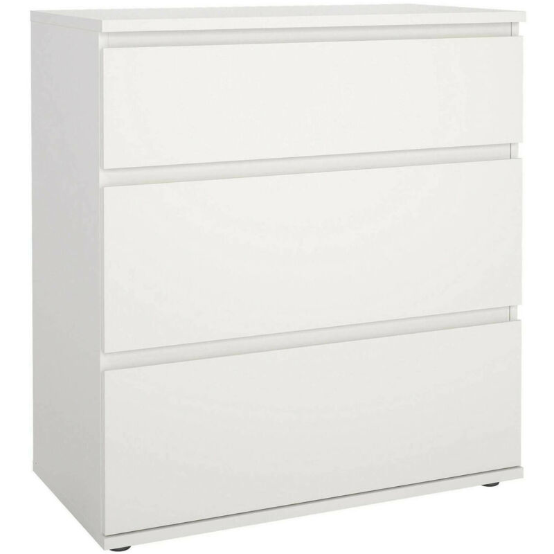 

Cómoda de 3 cajones 76,8x83,7x40, estructura de madera, blanco
